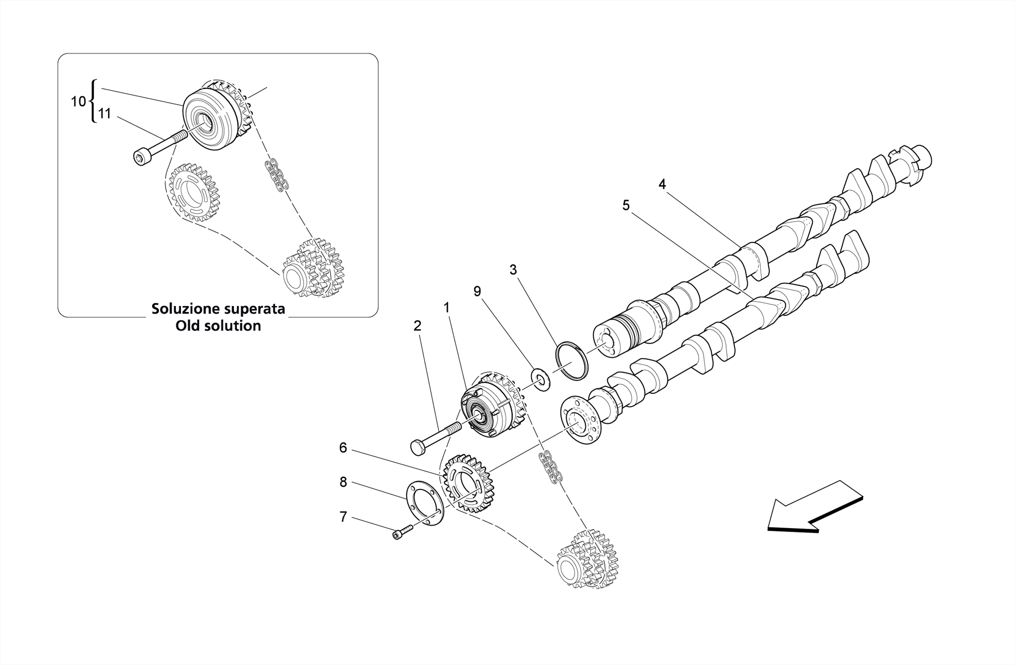 RH CYLINDER HEAD CAMSHAFTS