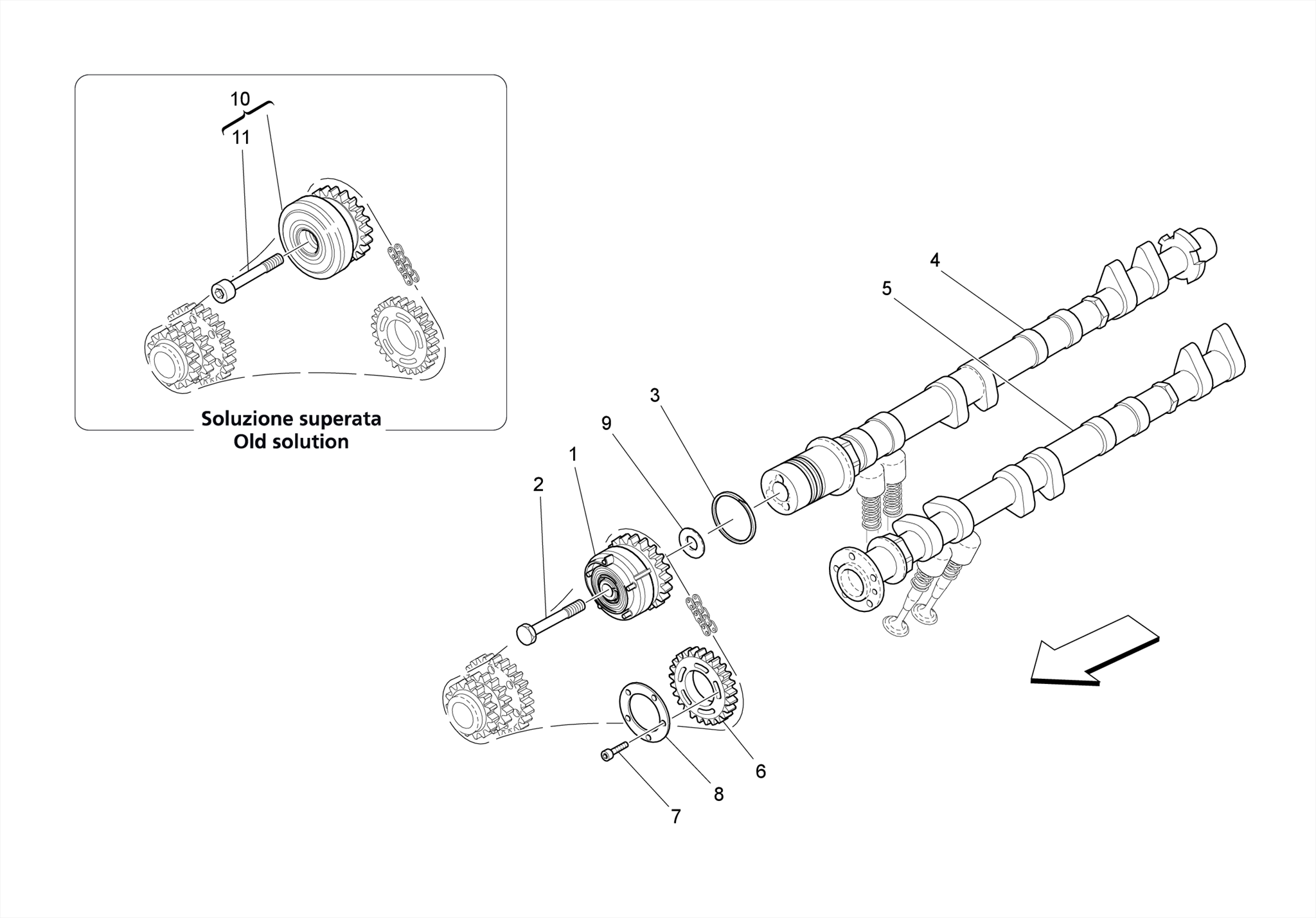 LH CYLINDER HEAD CAMSHAFTS