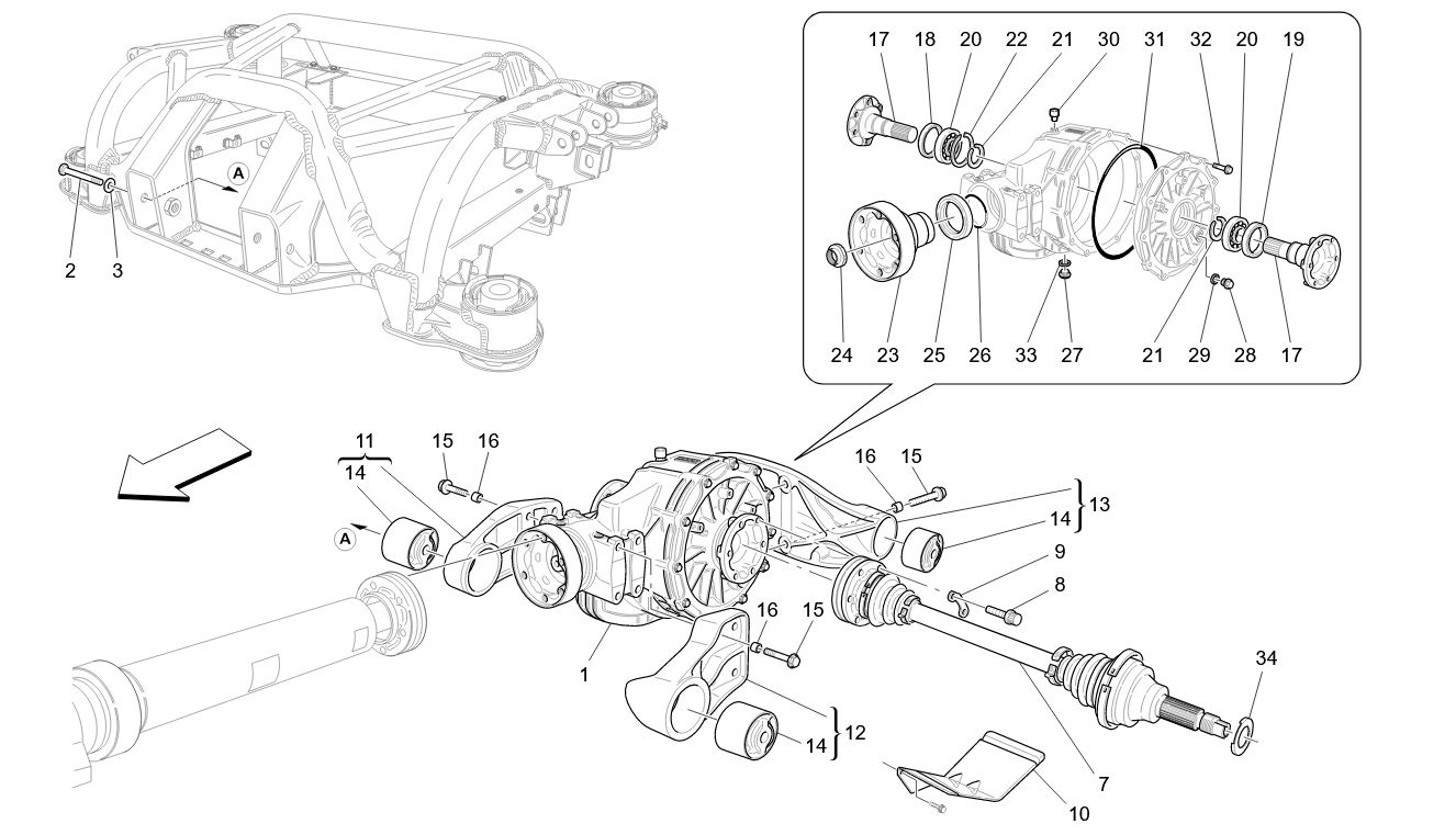 DIFFERENTIAL AND REAR AXLE SHAFTS