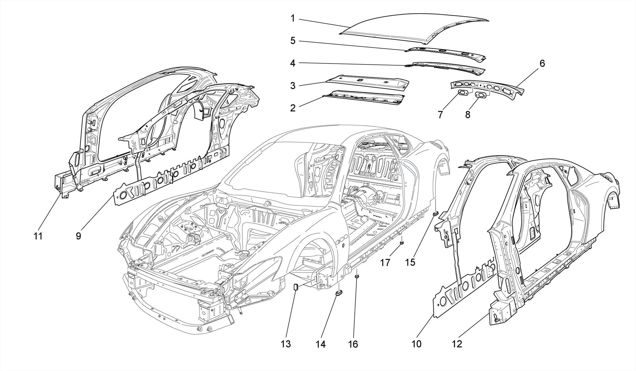 BODYWORK AND CENTRAL OUTER TRIM PANELS