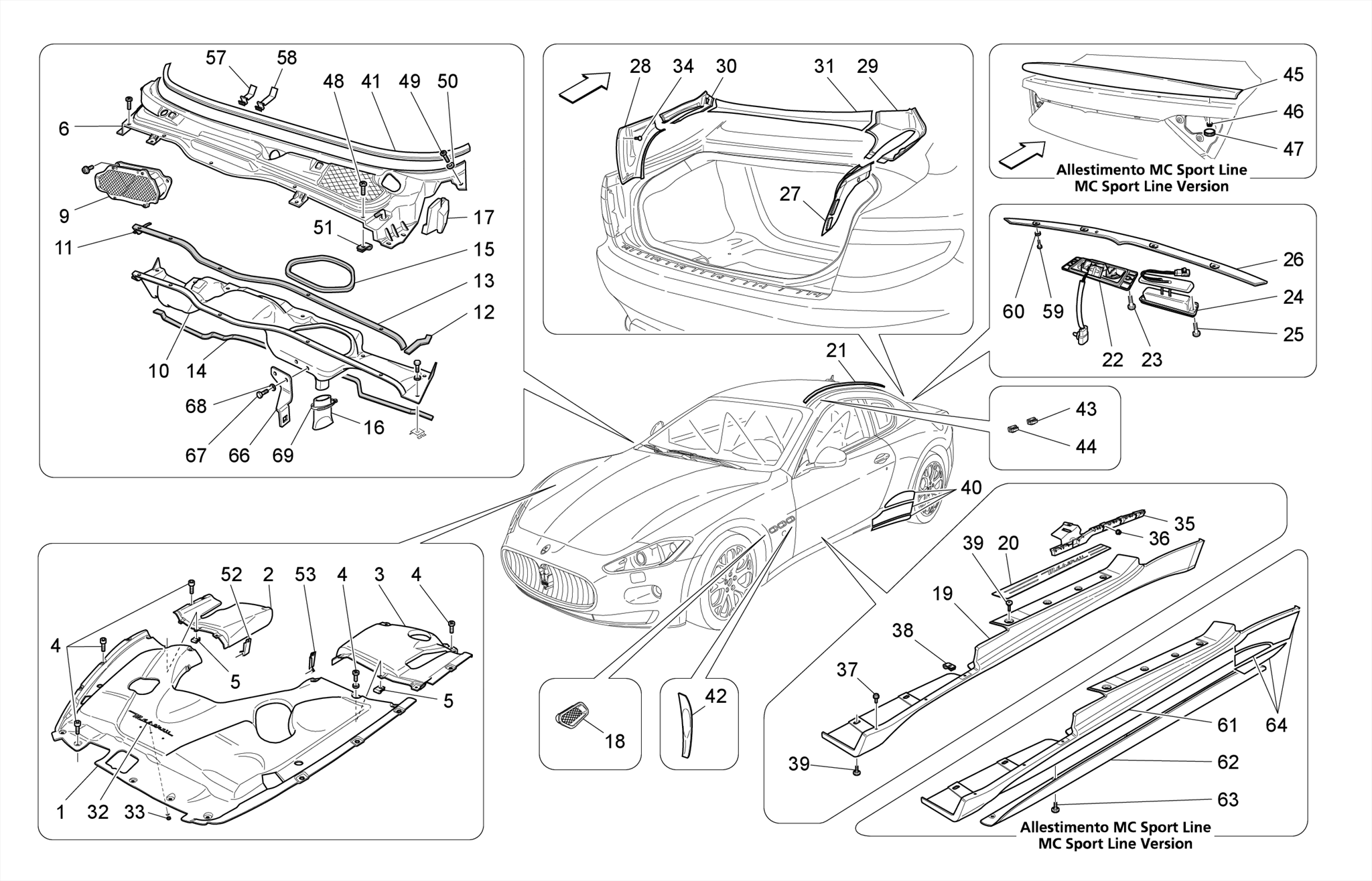 SHIELDS, TRIMS AND COVERING PANELS