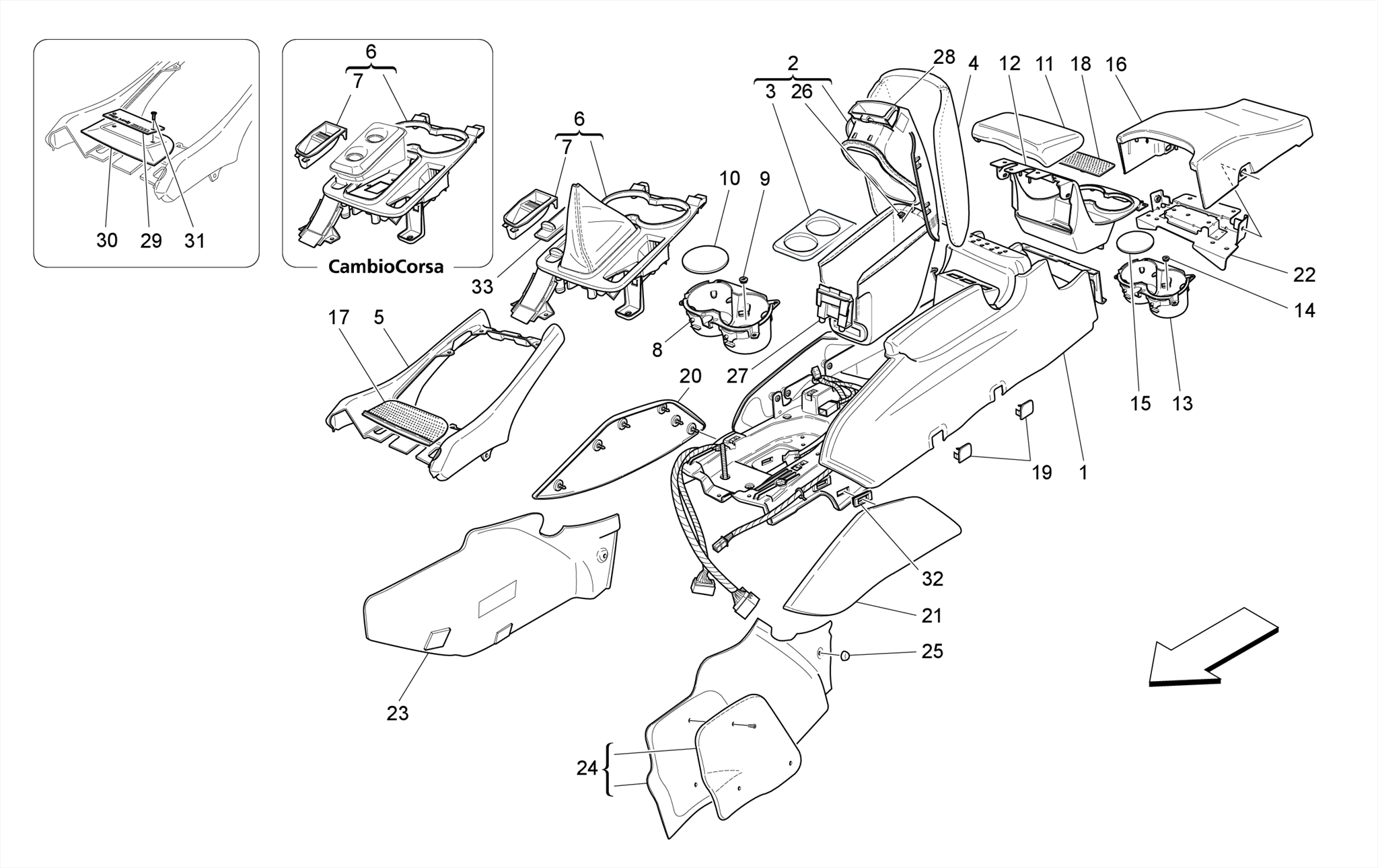 ACCESSORY CONSOLE AND CENTRE CONSOLE