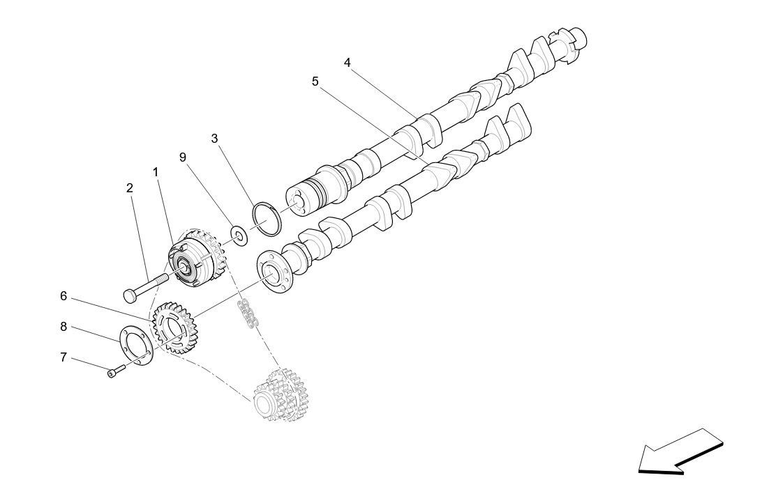 RH CYLINDER HEAD CAMSHAFTS