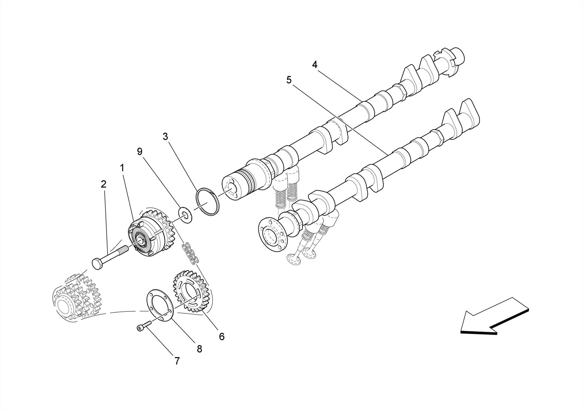 LH CYLINDER HEAD CAMSHAFTS