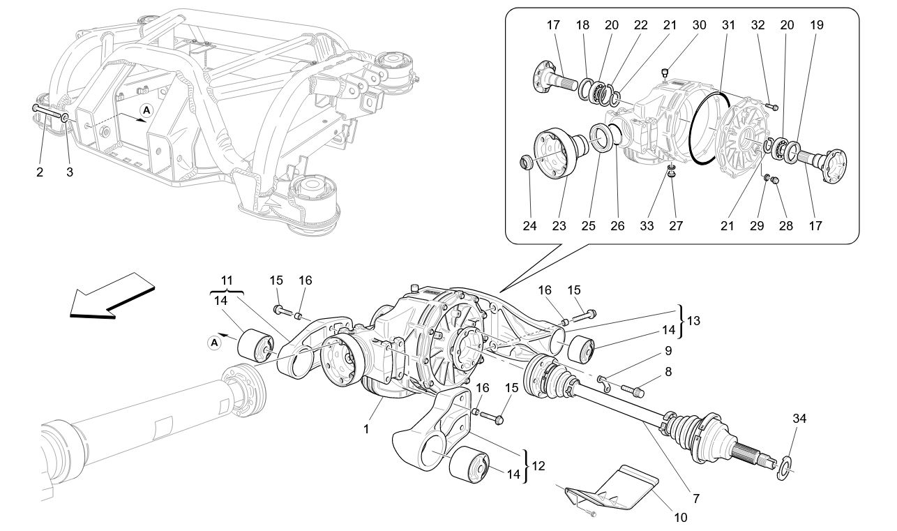 DIFFERENTIAL AND REAR AXLE SHAFTS