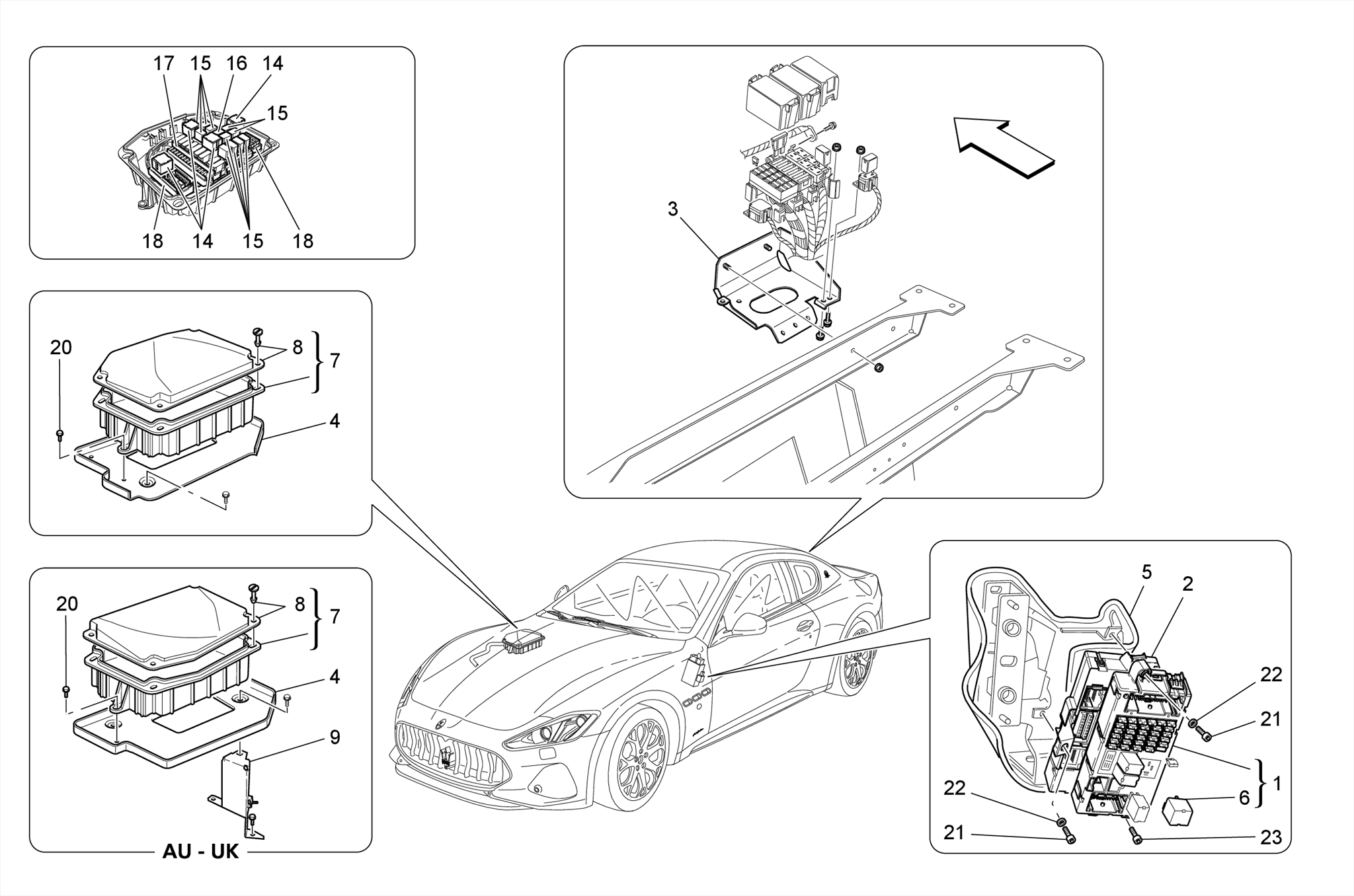 RELAYS, FUSES AND BOXES