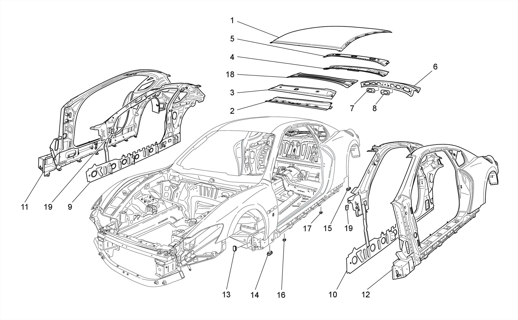 BODYWORK AND CENTRAL OUTER TRIM PANELS