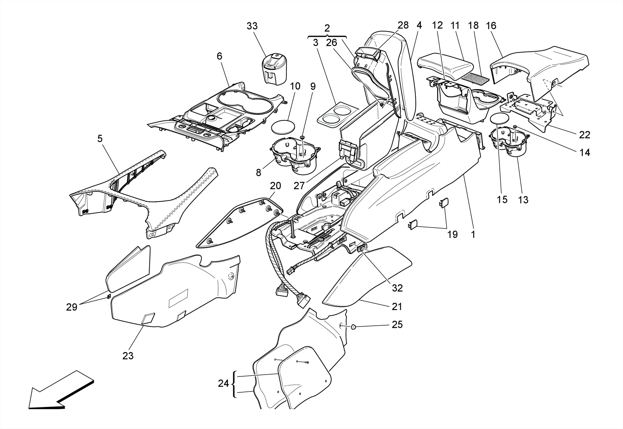 ACCESSORY CONSOLE AND CENTRE CONSOLE