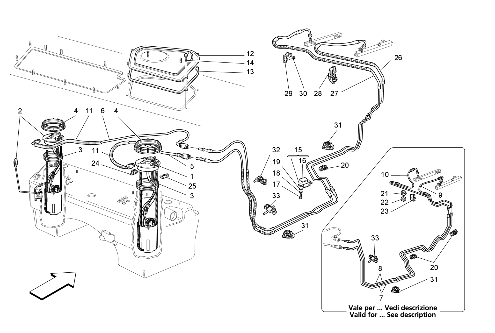 FUEL PUMPS AND CONNECTION LINES
