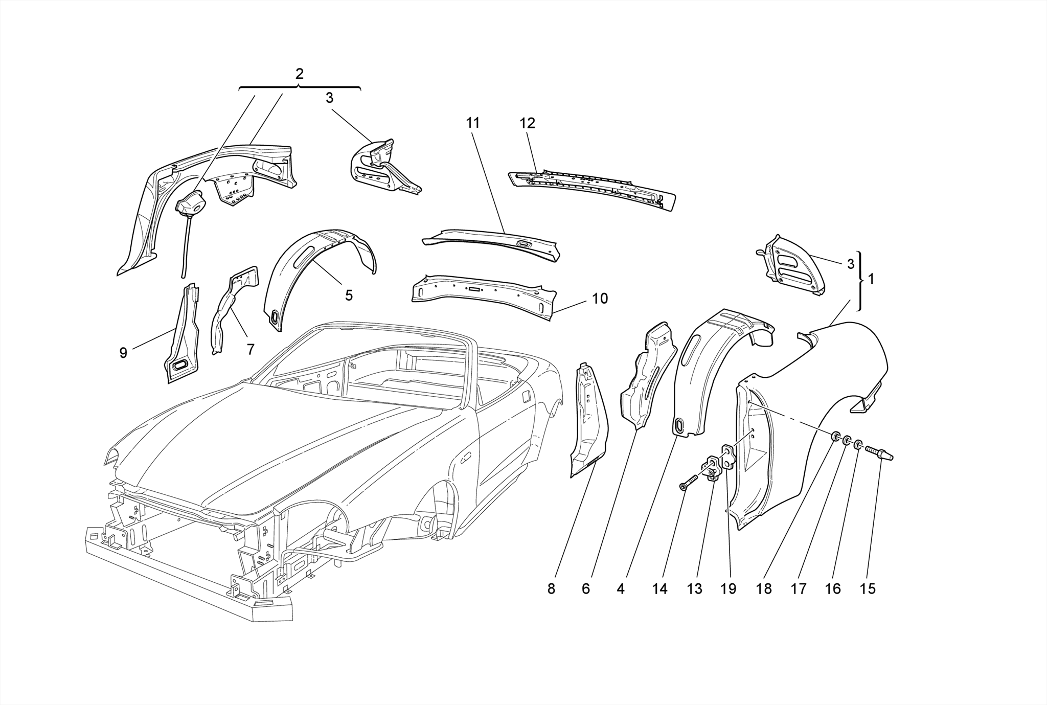 BODYWORK AND REAR OUTER TRIM PANELS