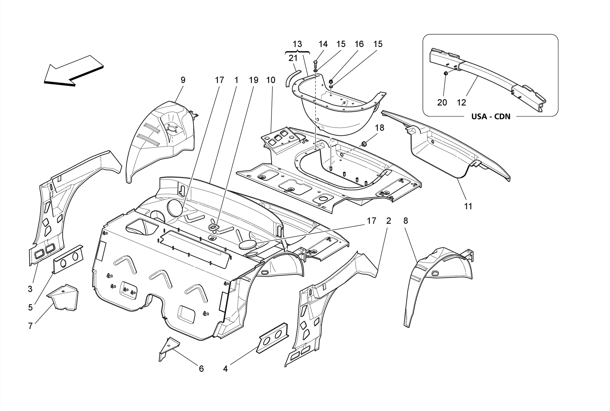 REAR STRUCTURAL FRAMES AND SHEET PANELS