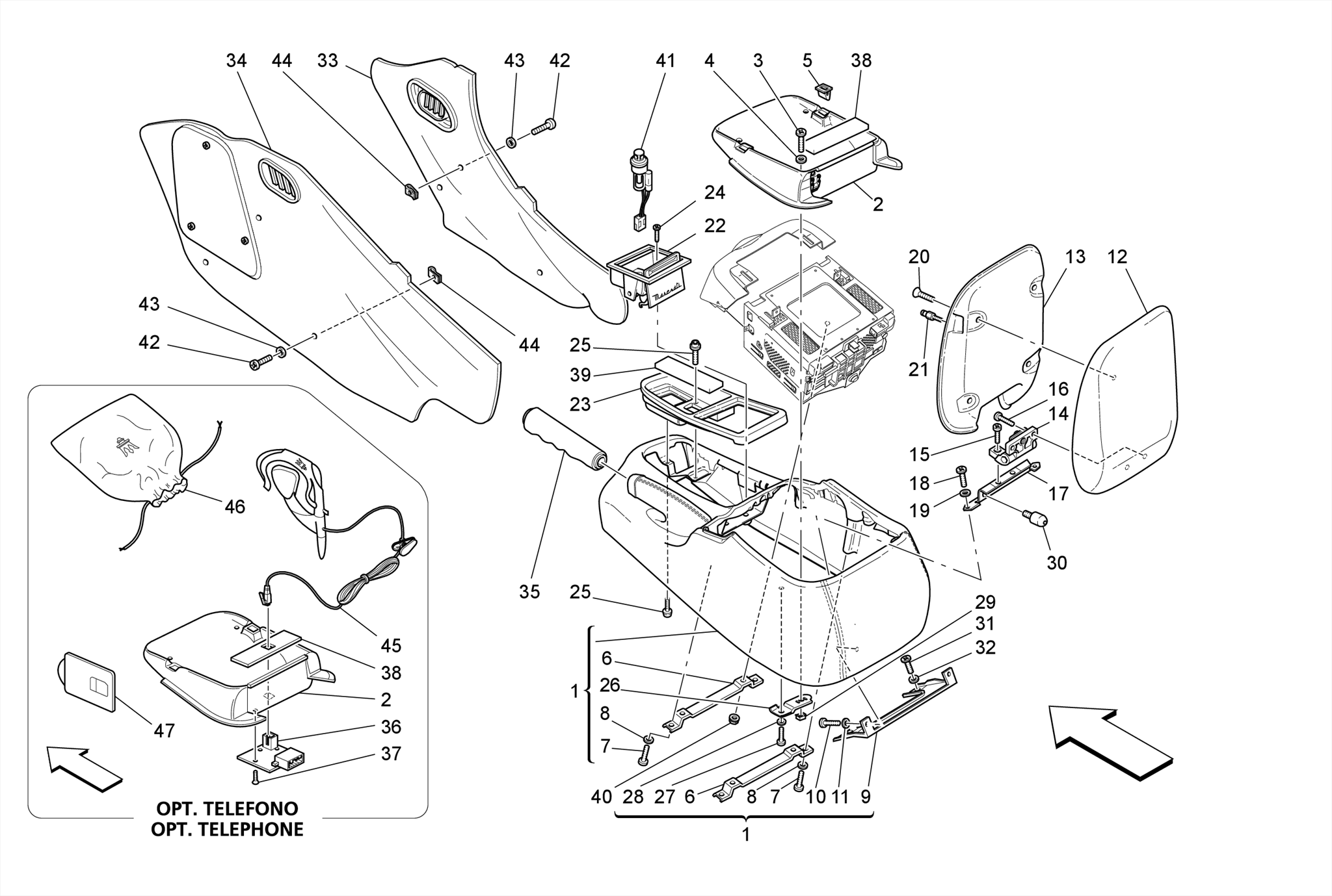 ACCESSORY CONSOLE AND CENTRE CONSOLE