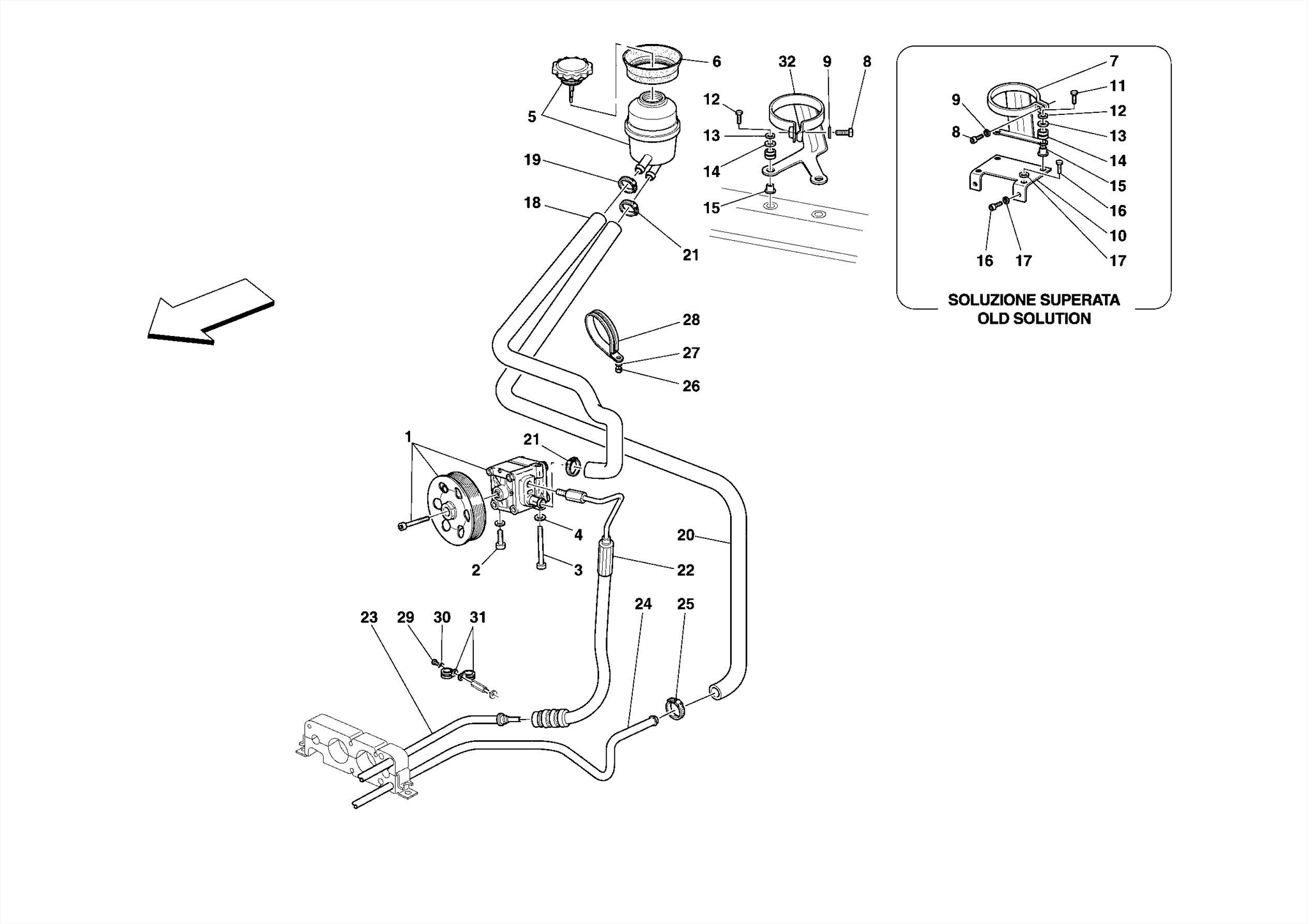 0043 - POWER STEERING PUMP AND RESERVOIR