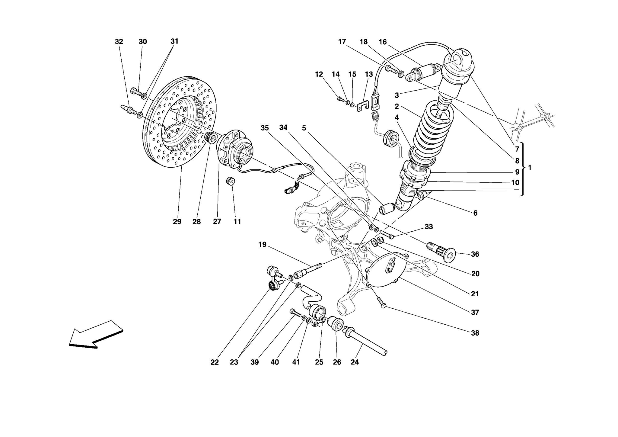 0044 - FRONT SUSPENSION - SHOCK ABSORBER AND BRAKE DISC