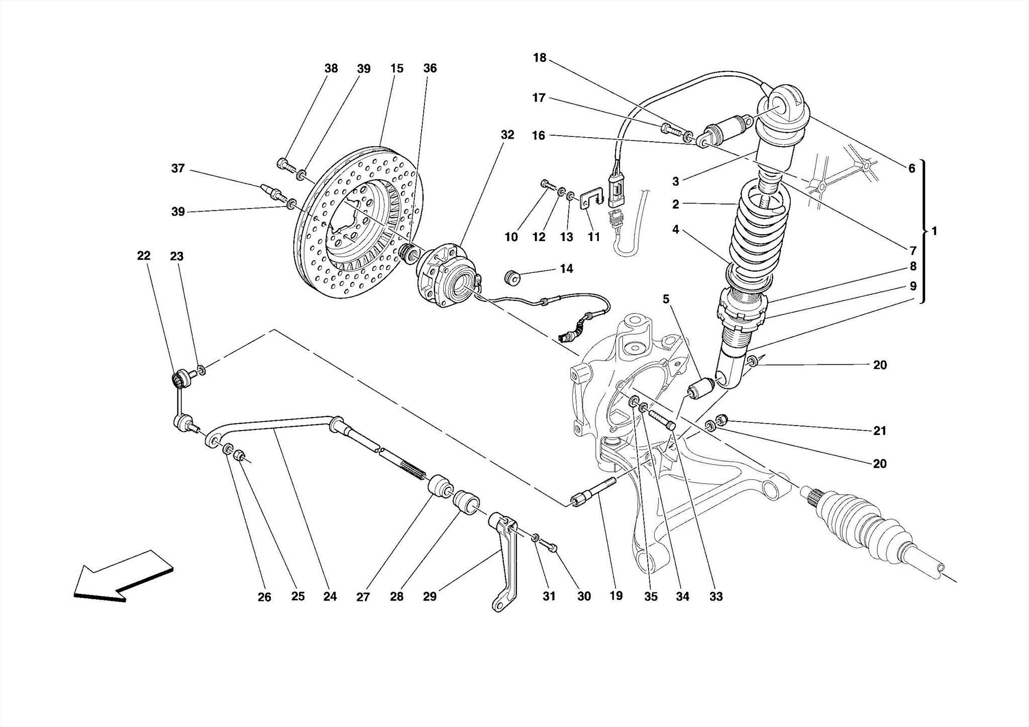 0046 - REAR SUSPENSION - SHOCK ABSORBER AND BRAKE DISC