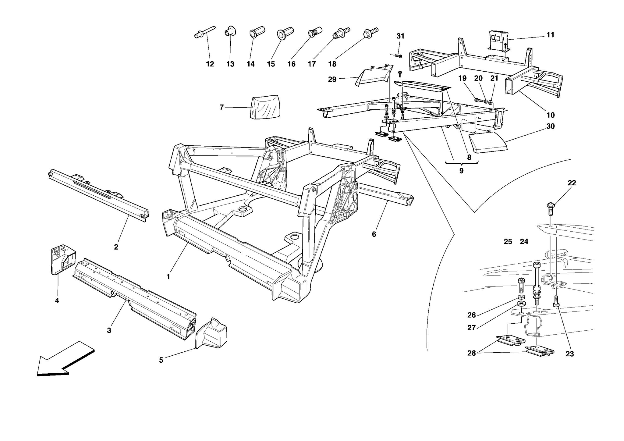 0104 - CHASSIS - STRUCTURE, REAR ELEMENTS AND PANELS