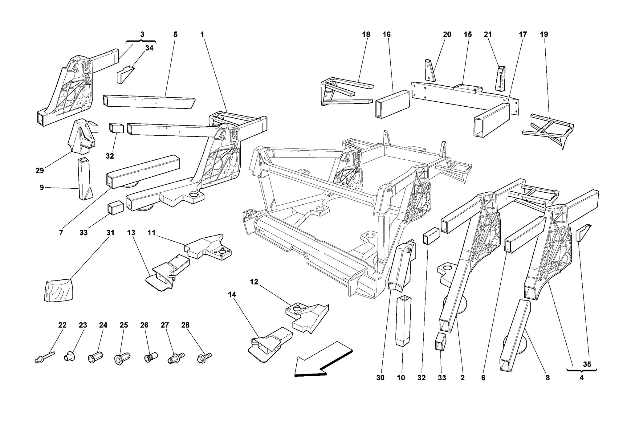 0105 - CHASSIS - REAR ELEMENT SUBASSEMBLIES
