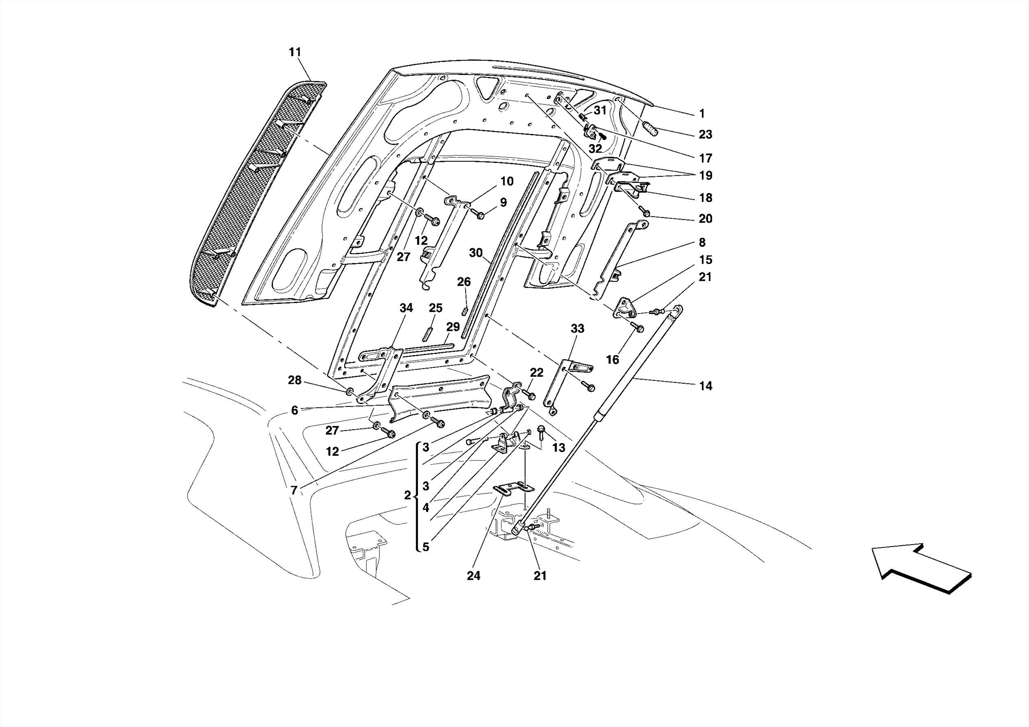0121 - ENGINE COMPARTMENT LID