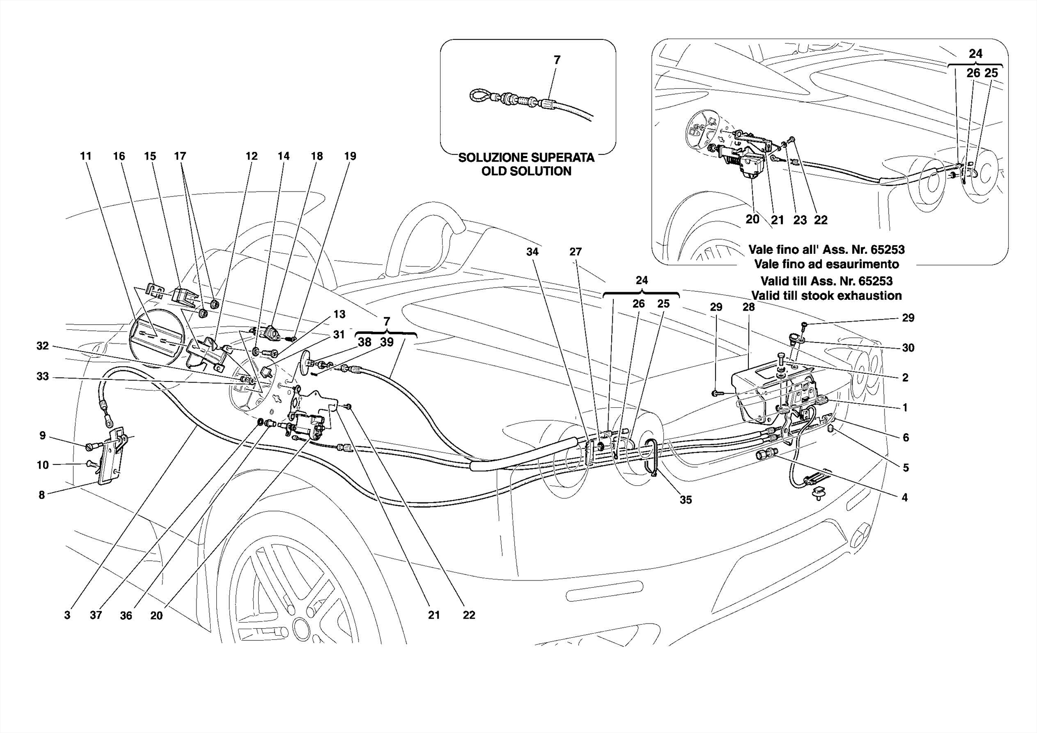 0122 - ENGINE COMPARTMENT LID AND FUEL FILLER FLAP OPENING MECHANISMS