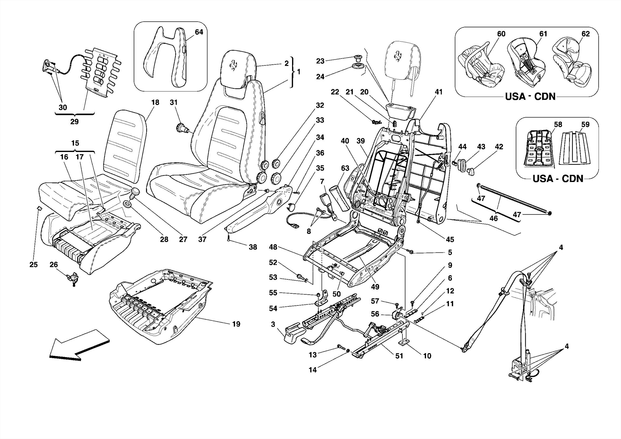 0129 - MANUAL FRONT SEAT - SEAT BELTS