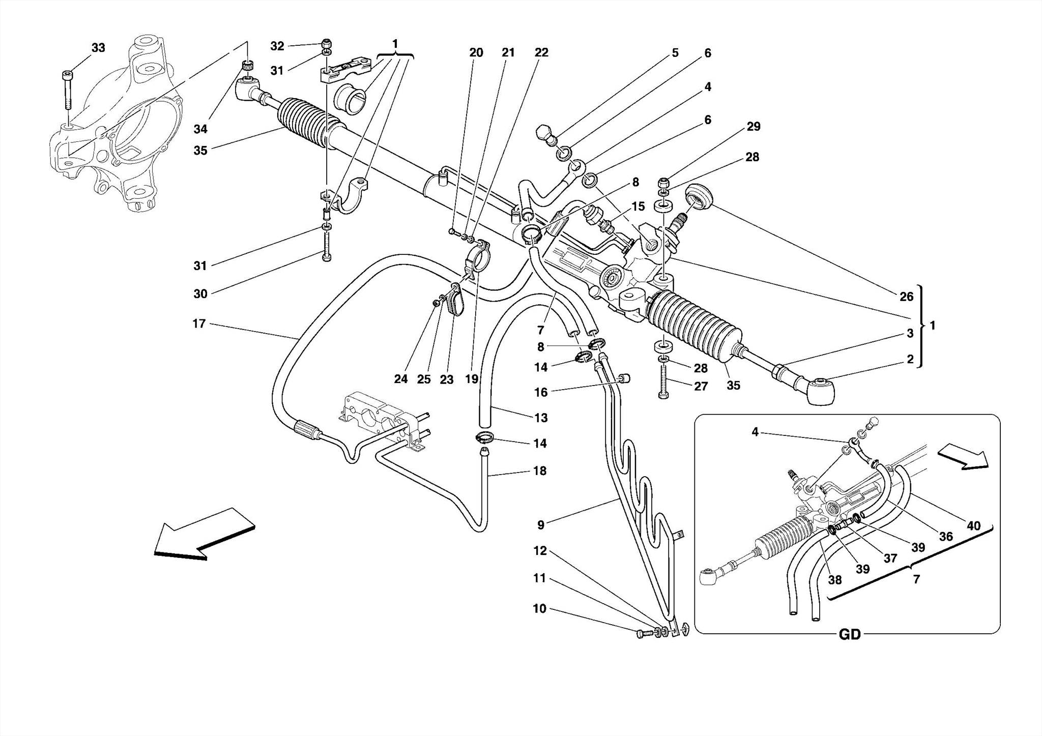 0041 - HYDRAULIC POWER STEERING BOX AND SERPENTINE COIL