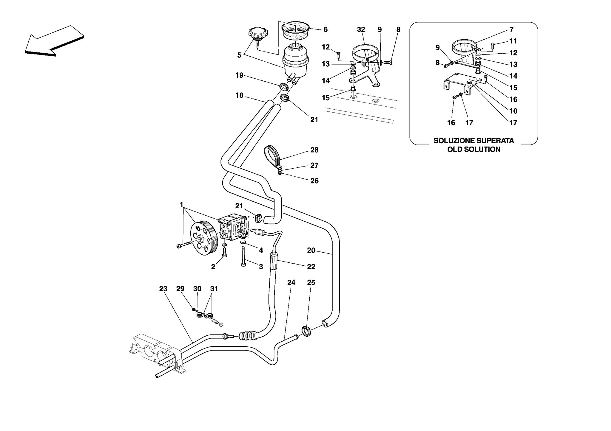 0043 - POWER STEERING PUMP AND RESERVOIR