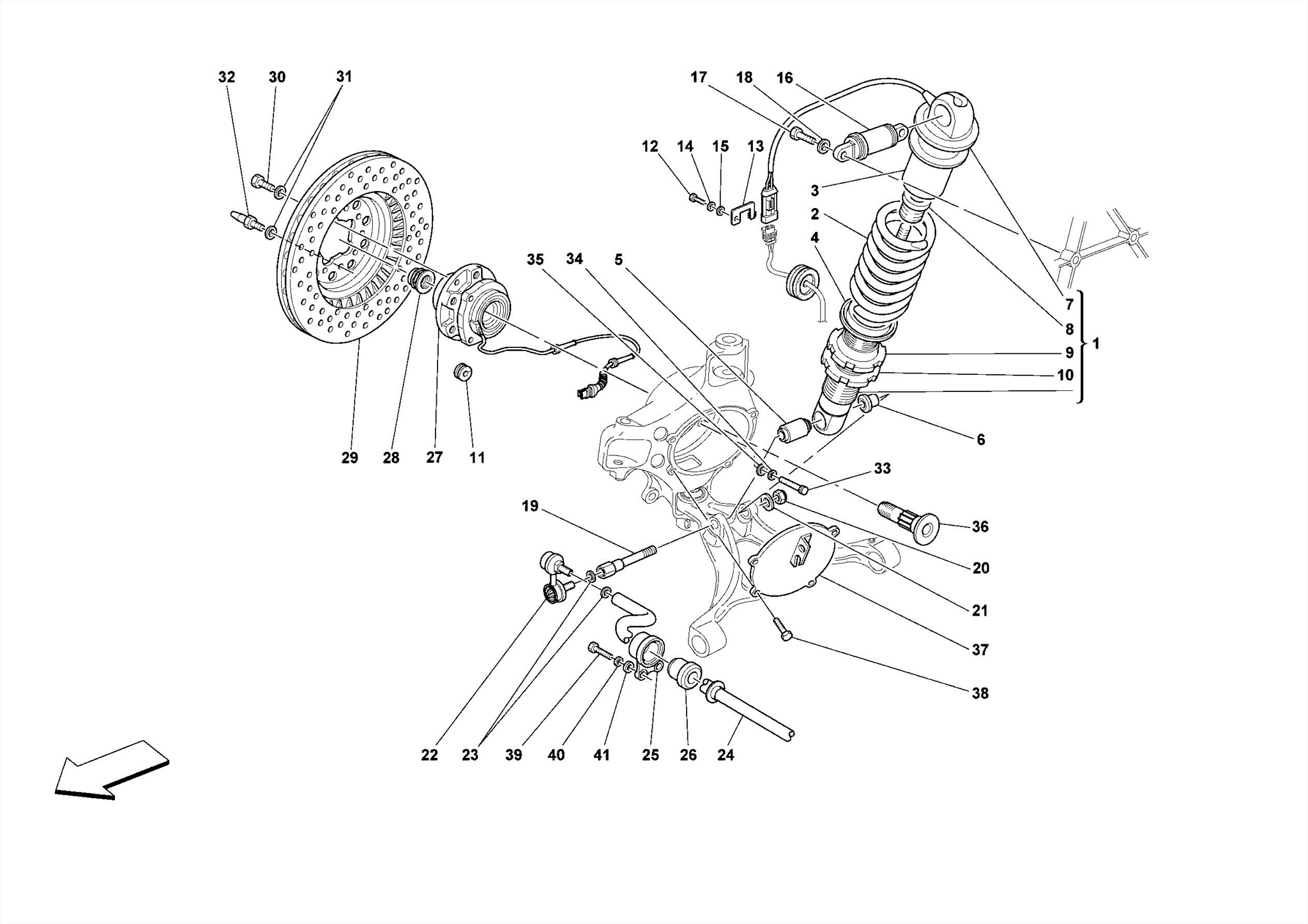 0044 - FRONT SUSPENSION - SHOCK ABSORBER AND BRAKE DISC