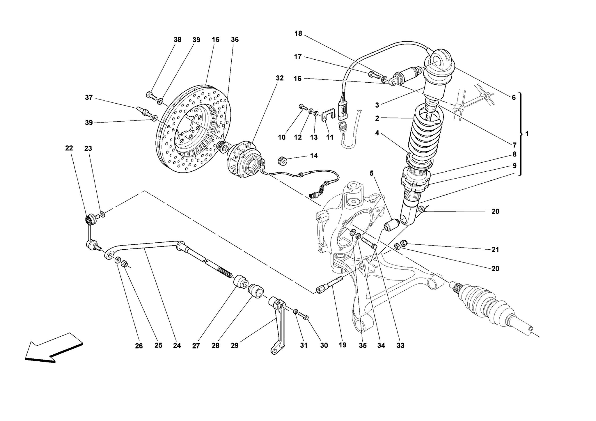 0046 - REAR SUSPENSION - SHOCK ABSORBER AND BRAKE DISC