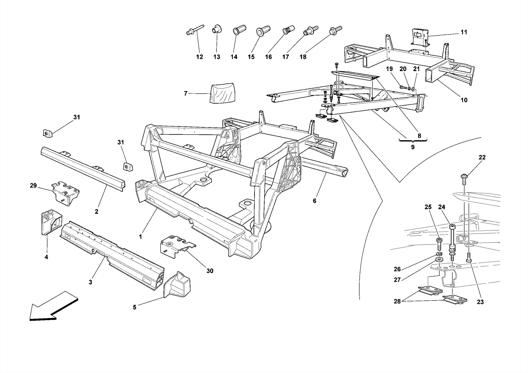0104 - CHASSIS - STRUCTURE, REAR ELEMENTS AND PANELS