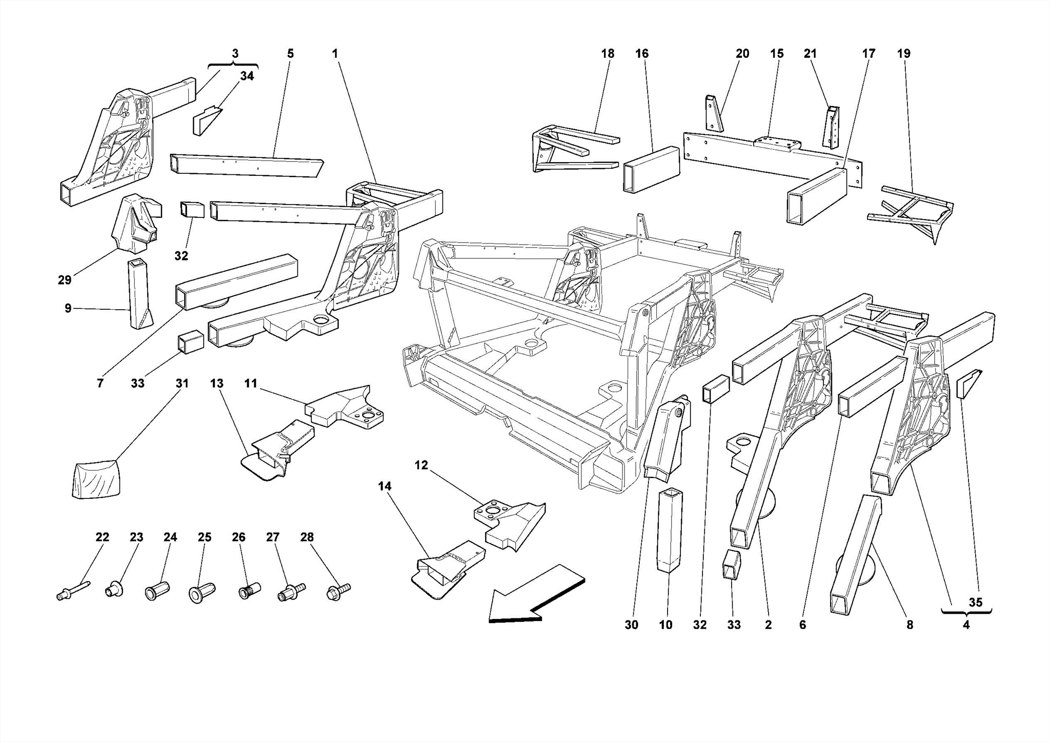 0105 - CHASSIS - REAR ELEMENT SUBASSEMBLIES