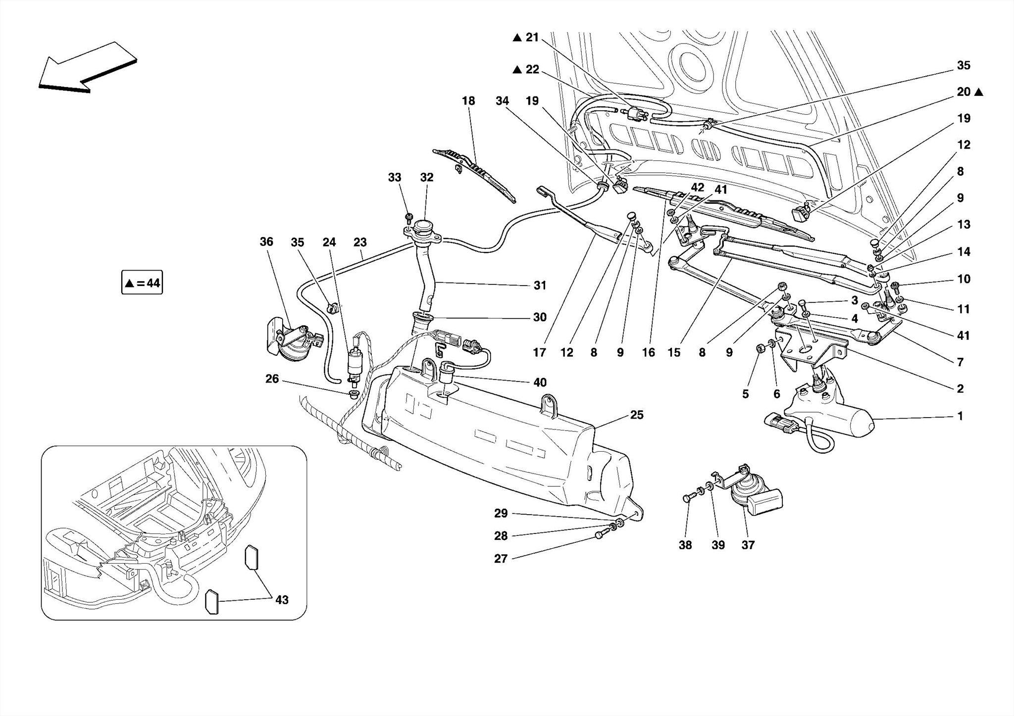0133 - WINDSCREEN WIPER, WINDSCREEN WASHER AND HORNS