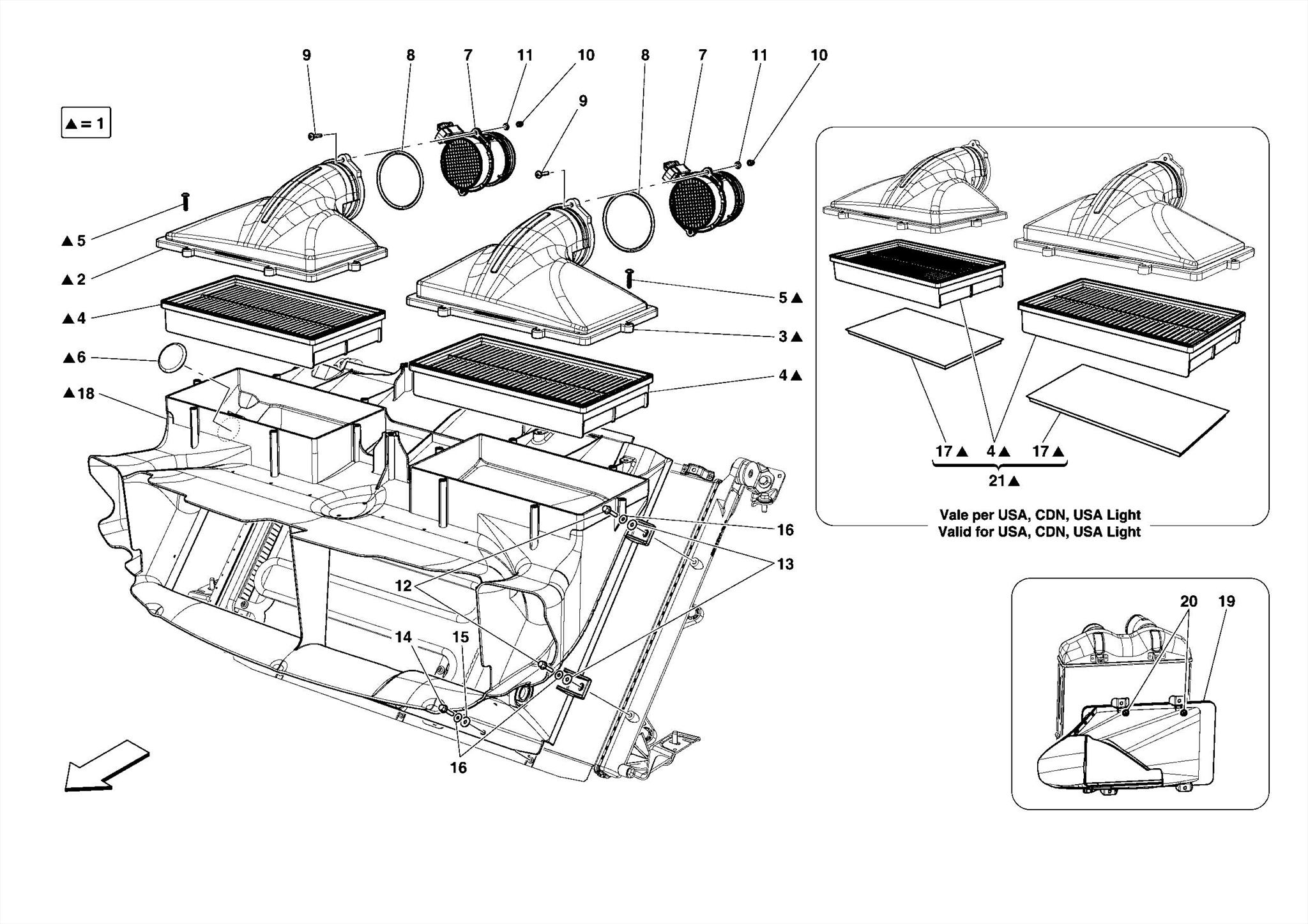 0018 AIR FILTER, AIR INTAKE AND DUCTS