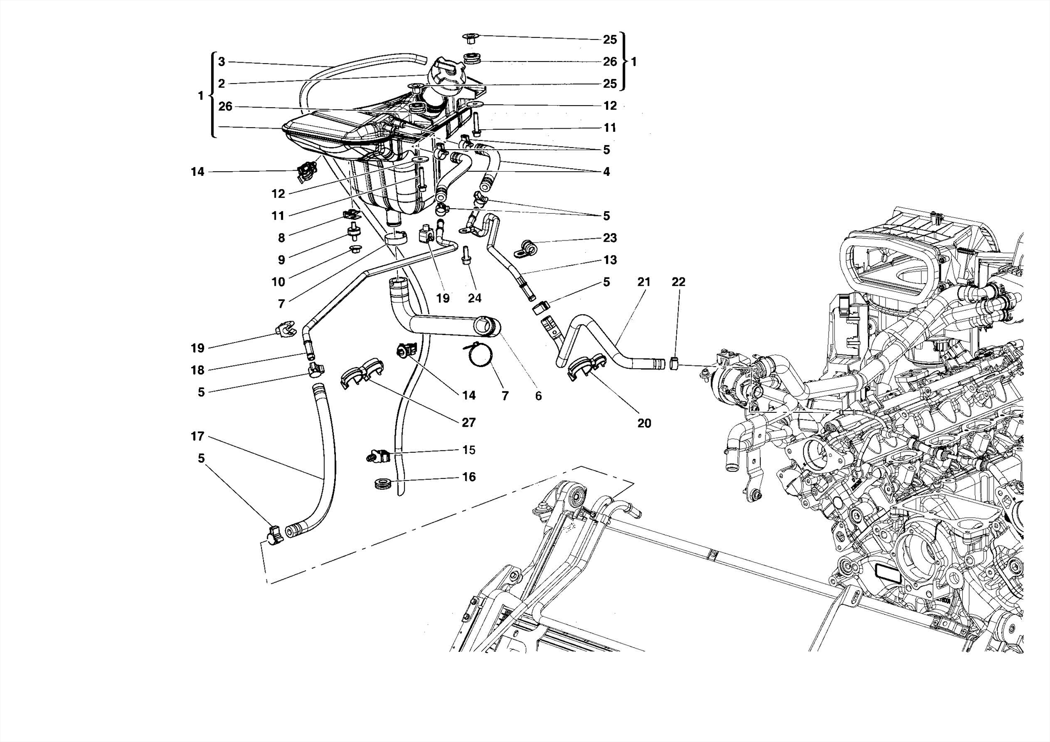 0027 COOLING - HEADER TANK AND PIPES