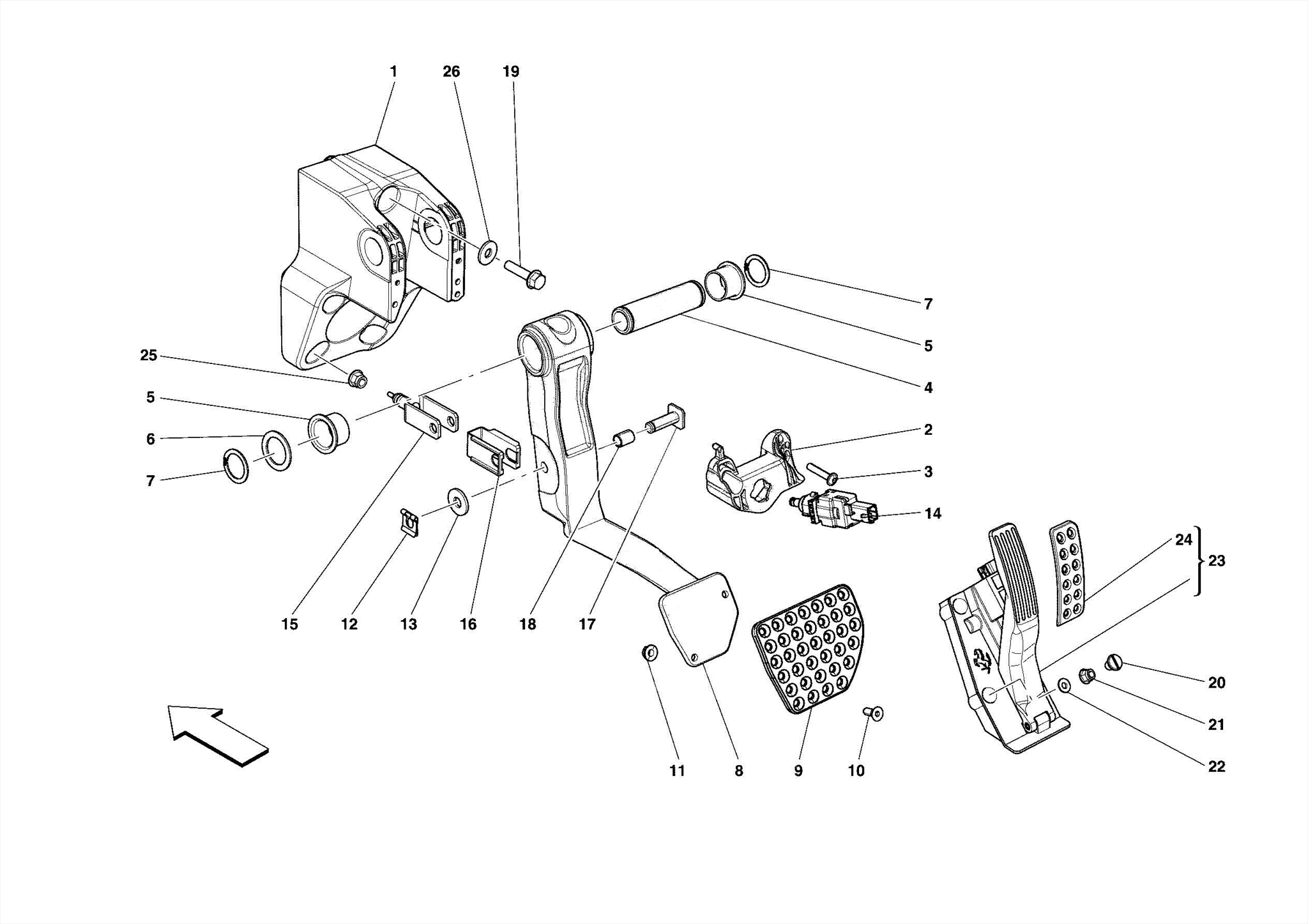 0034 COMPLETE PEDAL BOARD ASSEMBLY