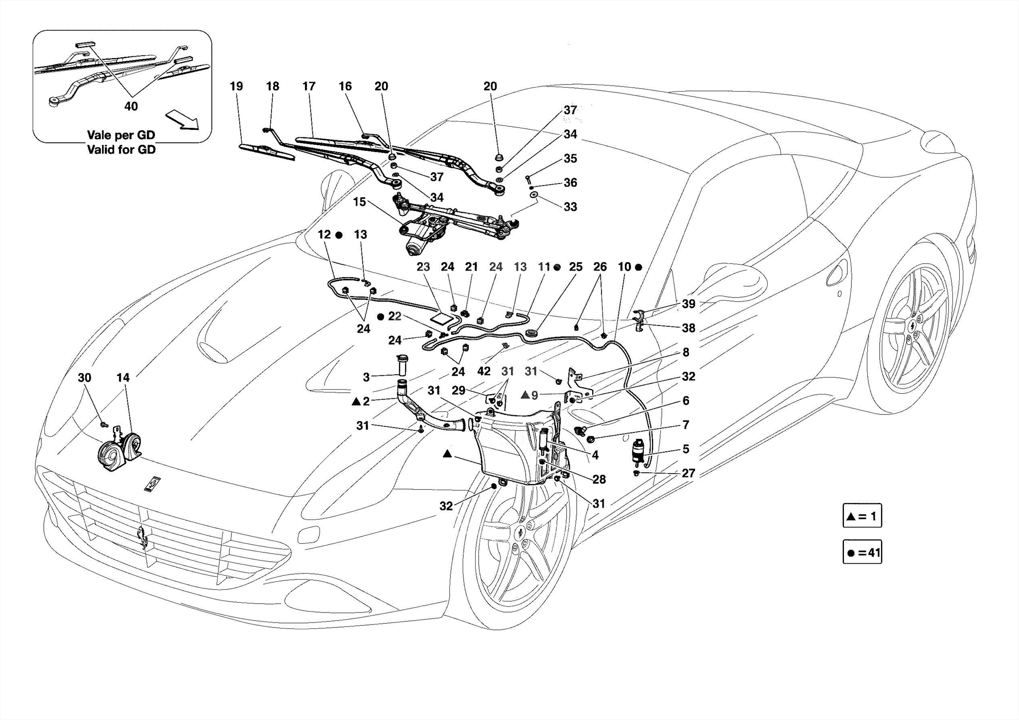 0135 WINDSCREEN WIPER, WINDSCREEN WASHER AND HORNS
