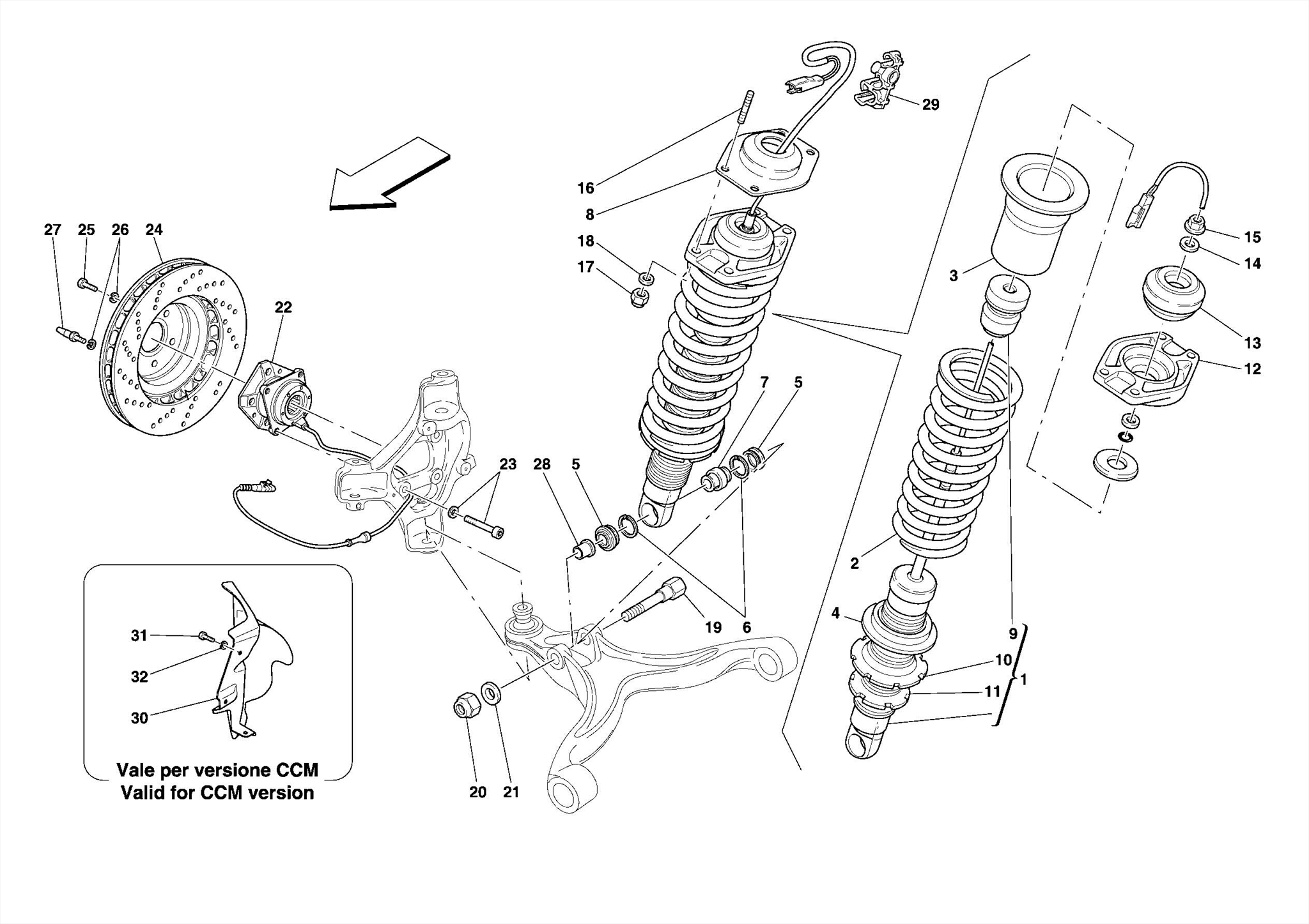 0054 FRONT SUSPENSION - SHOCK ABSORBER AND BRAKE DISC