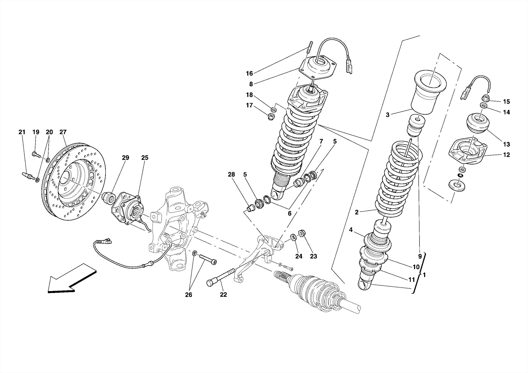 0056 REAR SUSPENSION - SHOCK ABSORBER AND BRAKE DISC