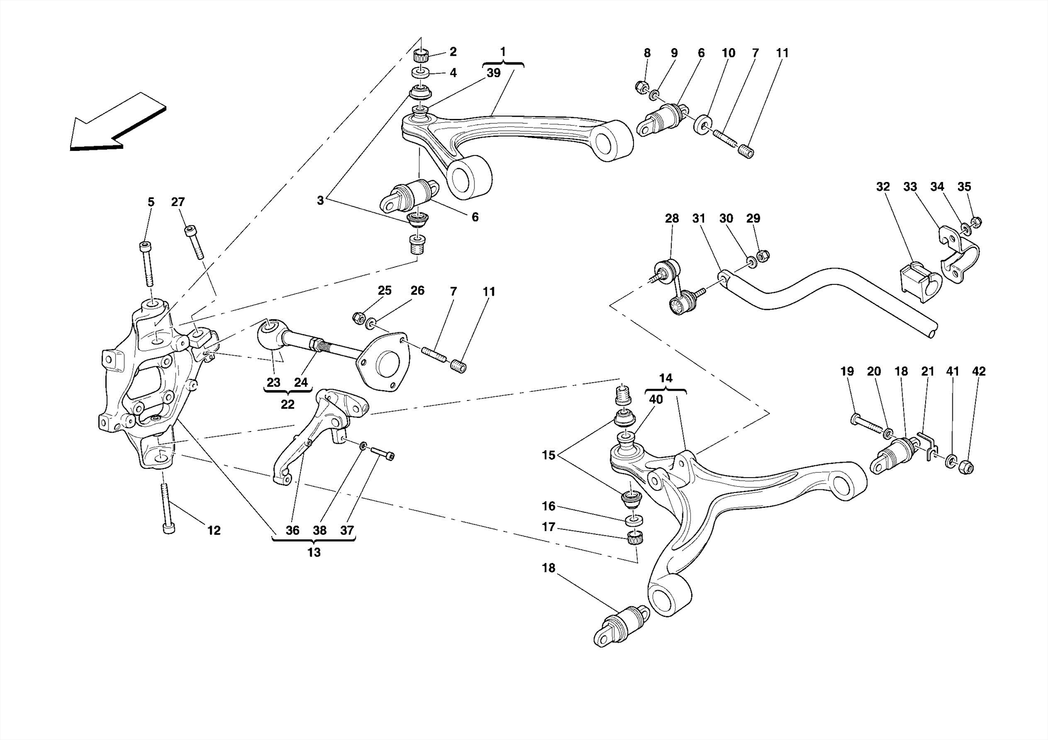 0057 REAR SUSPENSION - ARMS AND STABILISER BAR