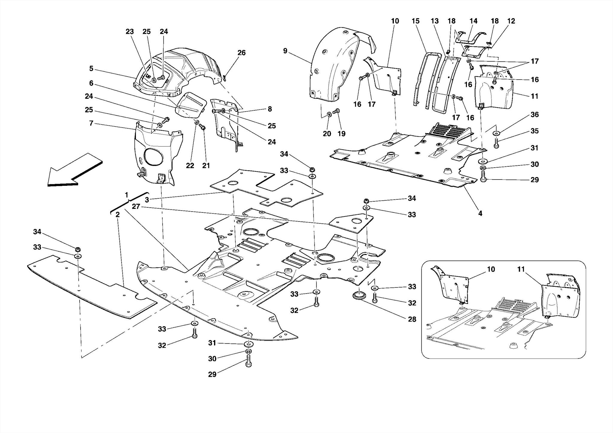 0105 FLAT UNDERTRAY AND WHEELHOUSES