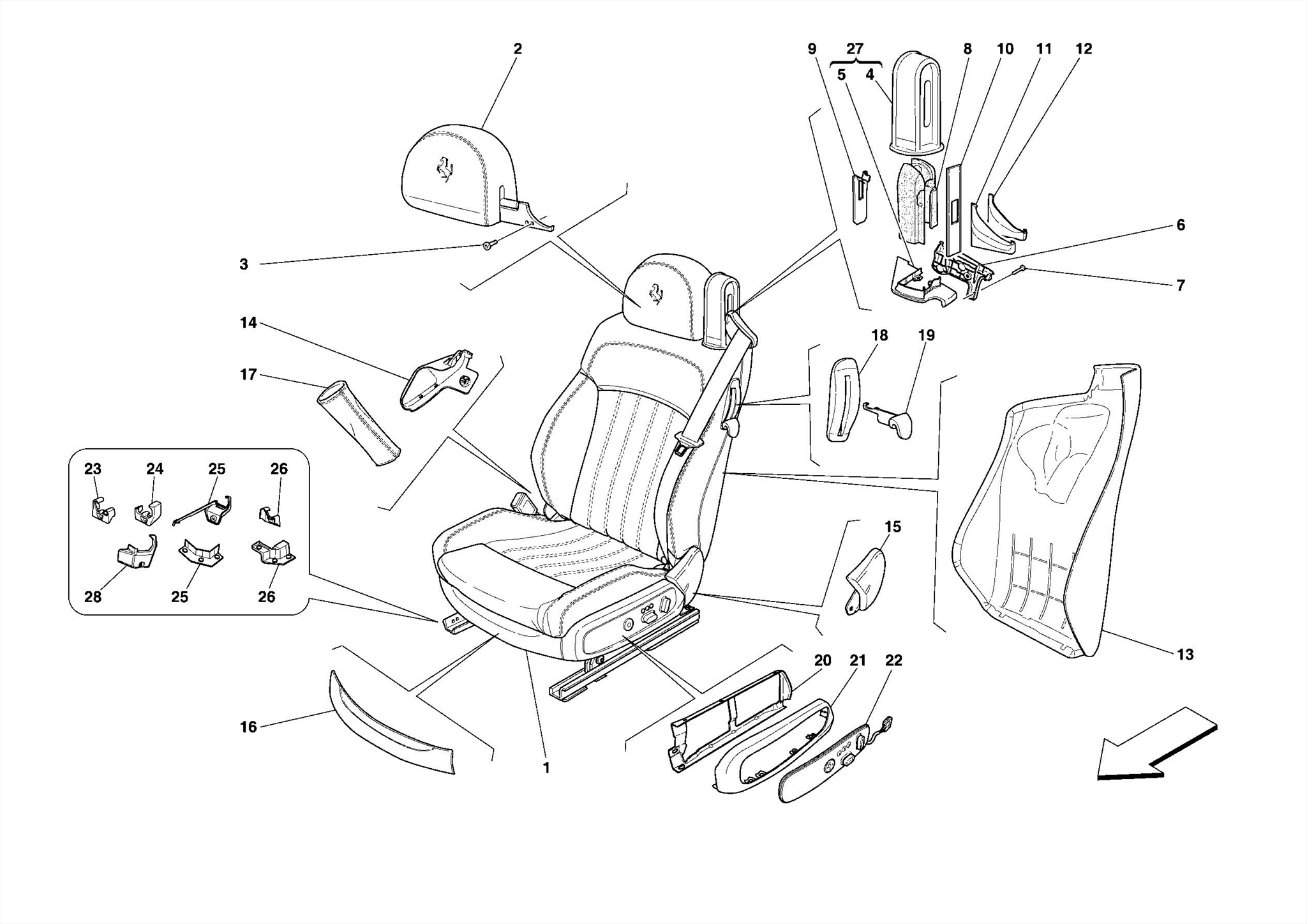 0120 ELECTRIC FRONT SEAT - TRIM AND ACCESSORIES
