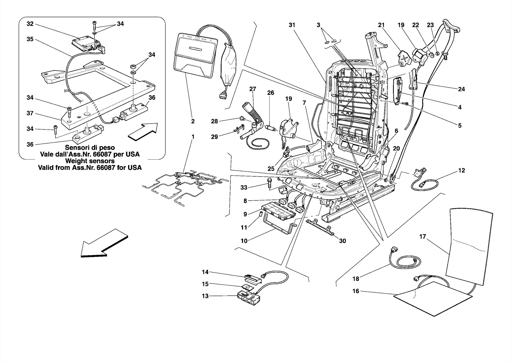0121 ELECTRIC FRONT SEAT - SEAT BELTS AND DEVICES