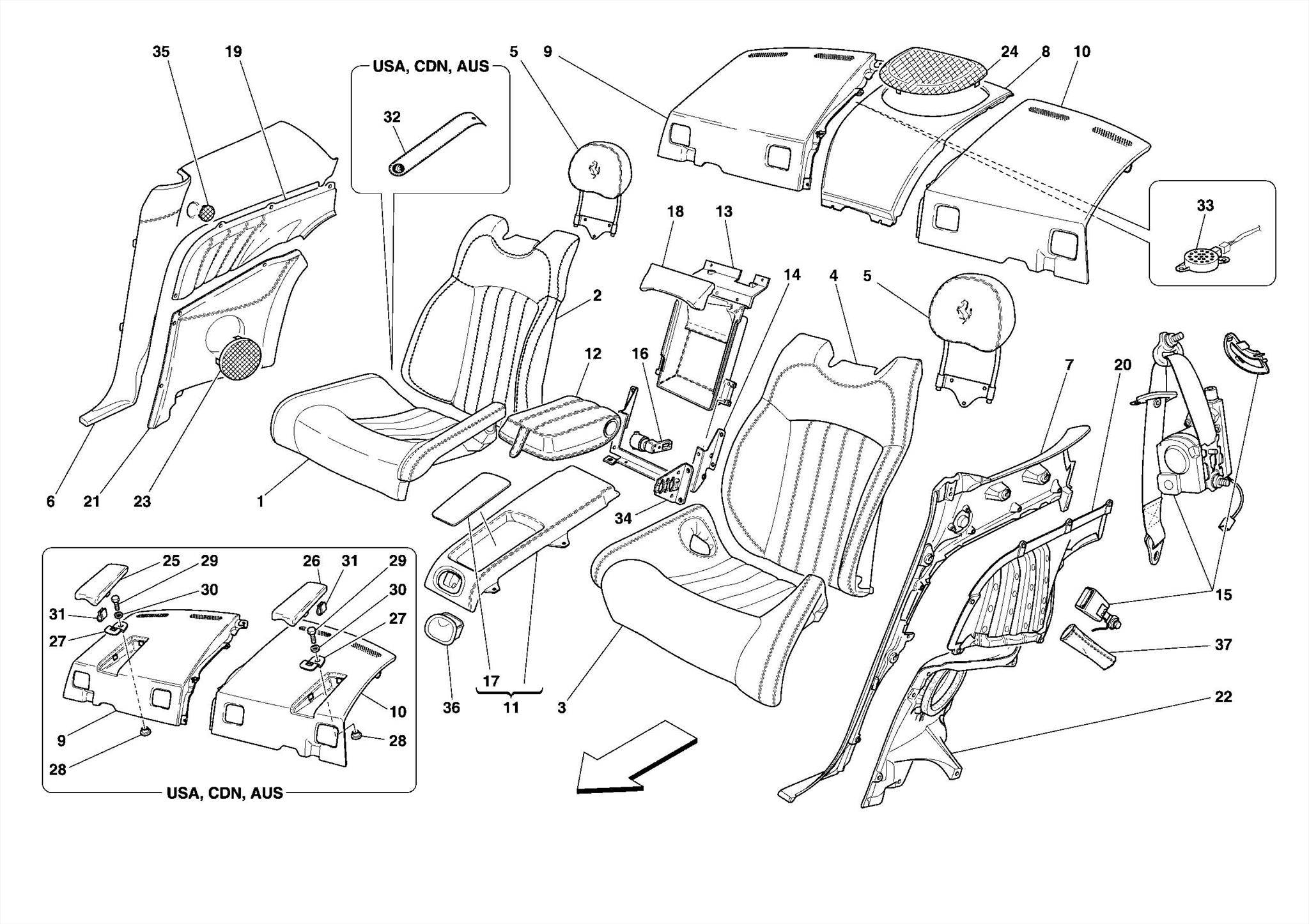 0122 REAR SEAT - SEAT BELTS