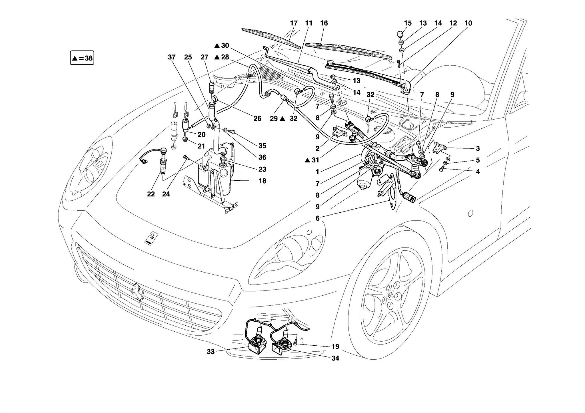 0140 WINDSCREEN WIPER, WINDSCREEN WASHER AND HORNS