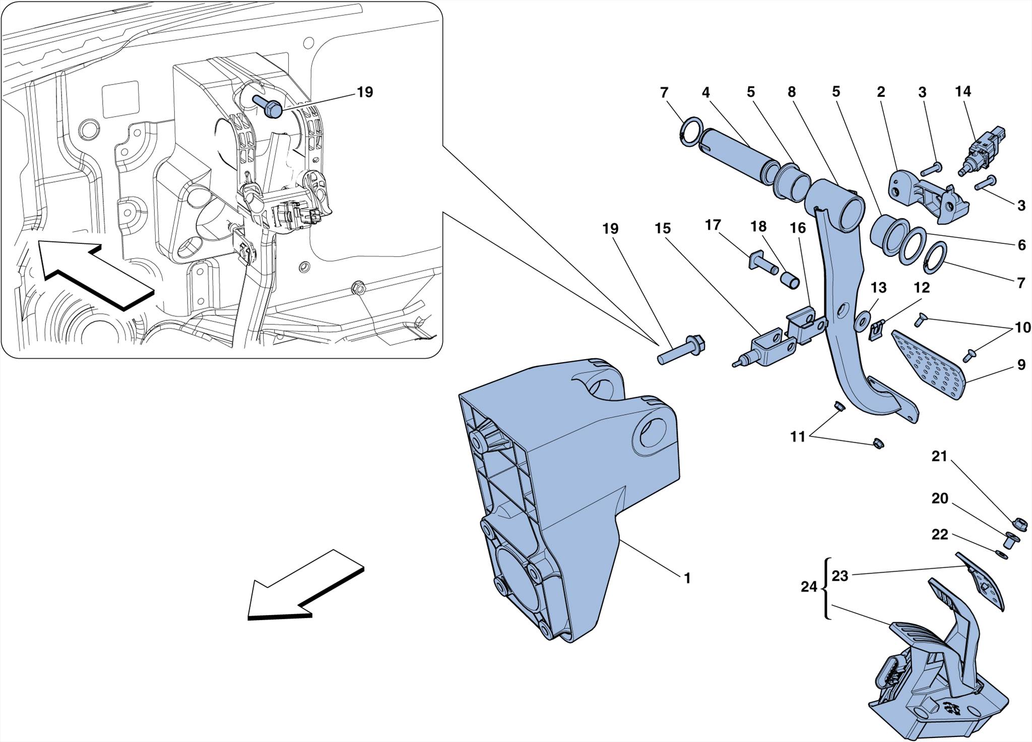 0024 - COMPLETE PEDAL BOARD ASSEMBLY