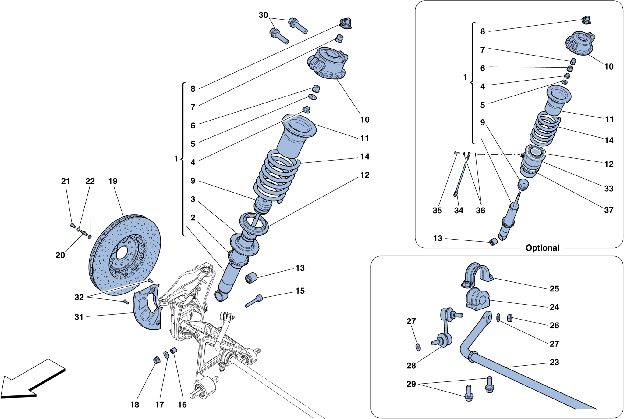 0035 - FRONT SUSPENSION - SHOCK ABSORBER AND BRAKE DISC