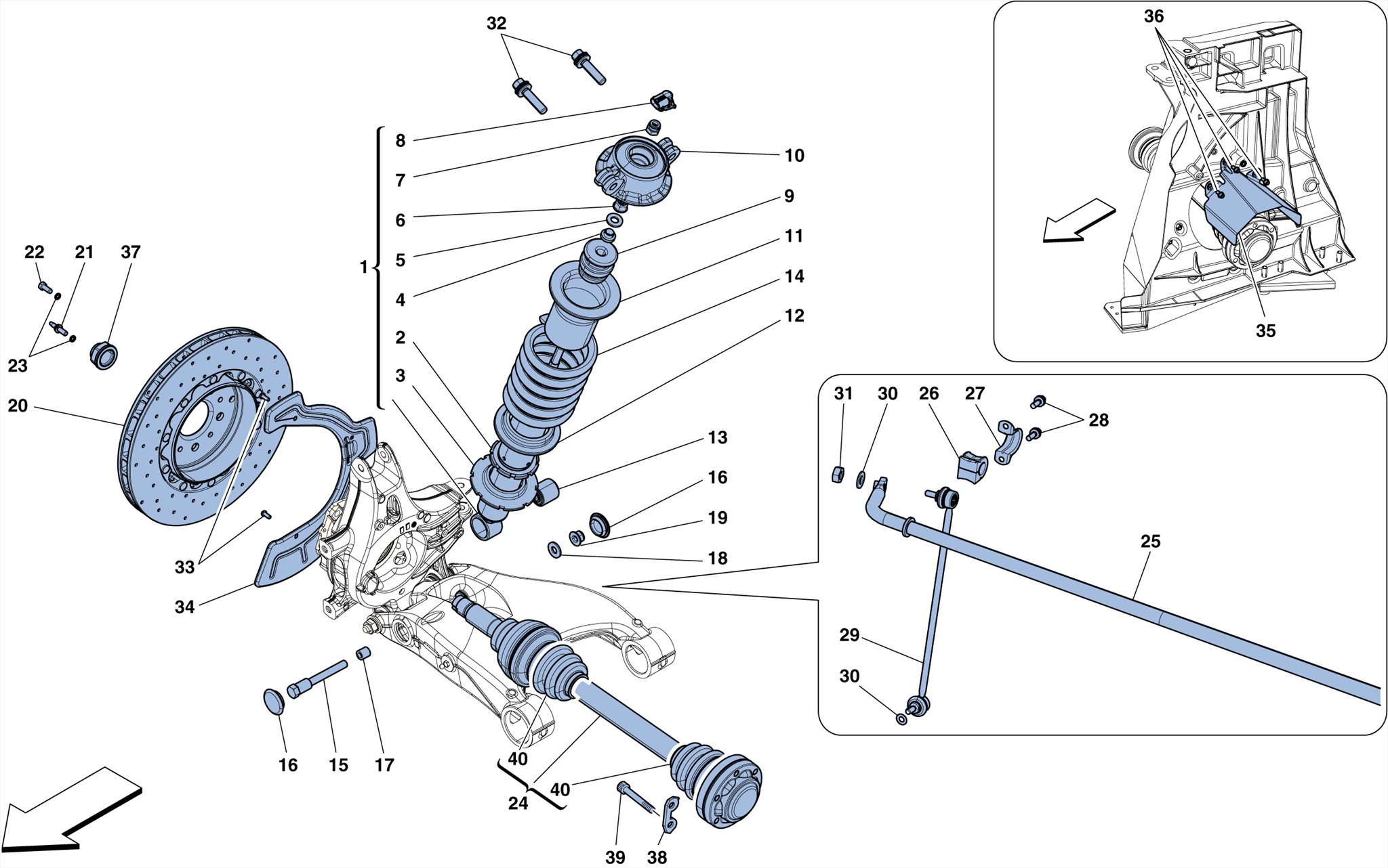 0037 - REAR SUSPENSION - SHOCK ABSORBER AND BRAKE DISC