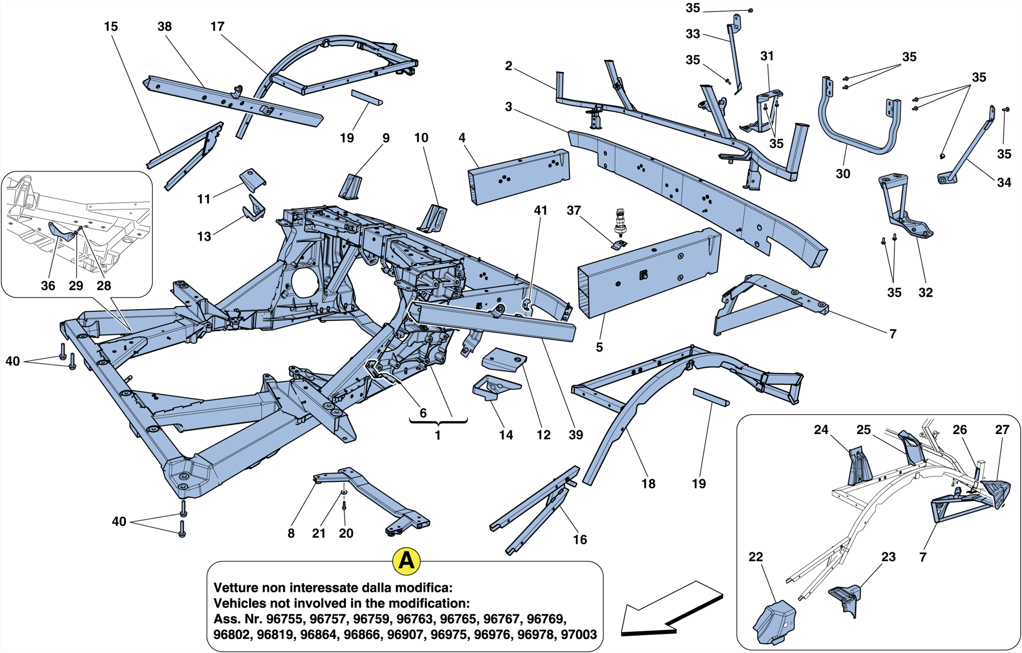 0104 - CHASSIS - STRUCTURE, REAR ELEMENTS AND PANELS