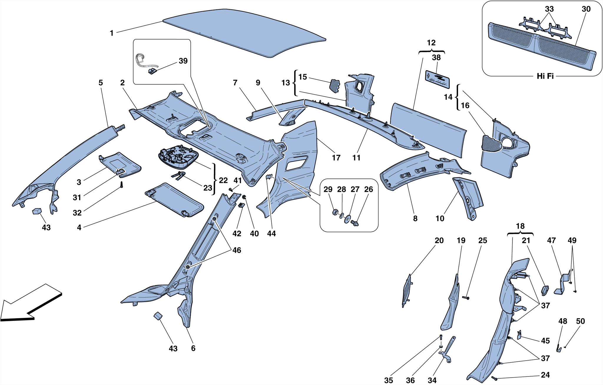 0109 - HEADLINER TRIM AND ACCESSORIES