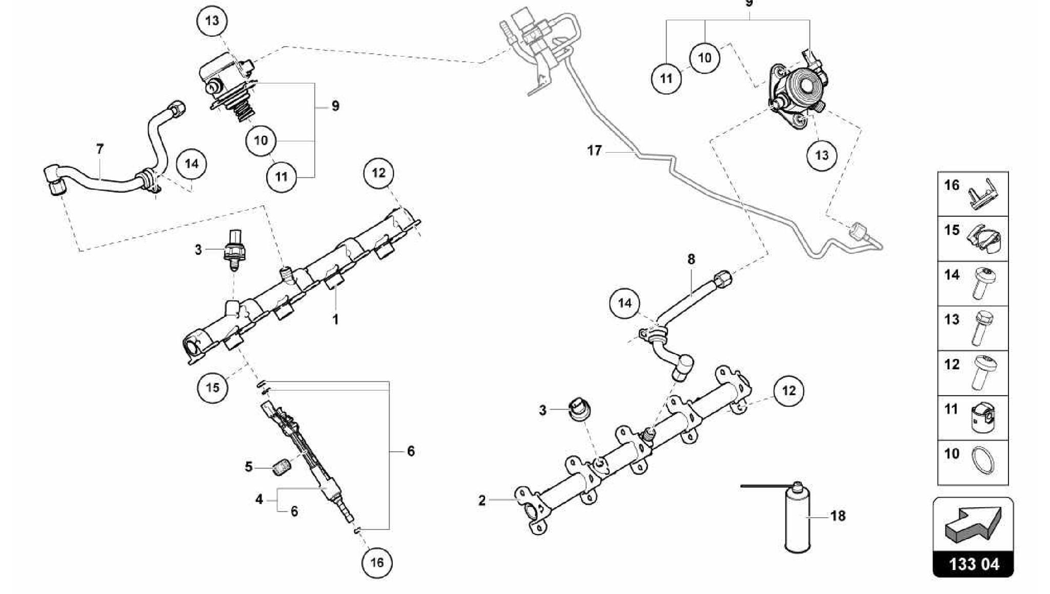 133.04.00-FUEL INJECTOR WITH INJECTOR RAILS