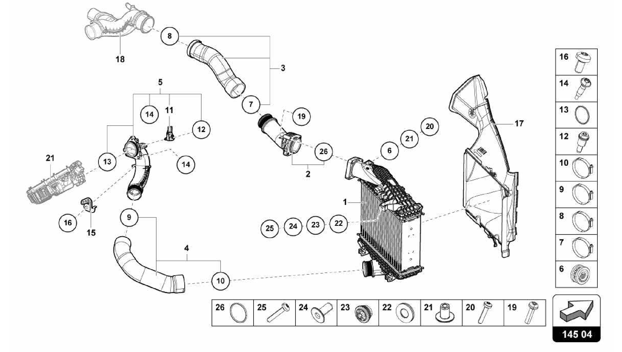 145.04.00-CHARGE AIR COOLER RIGHT